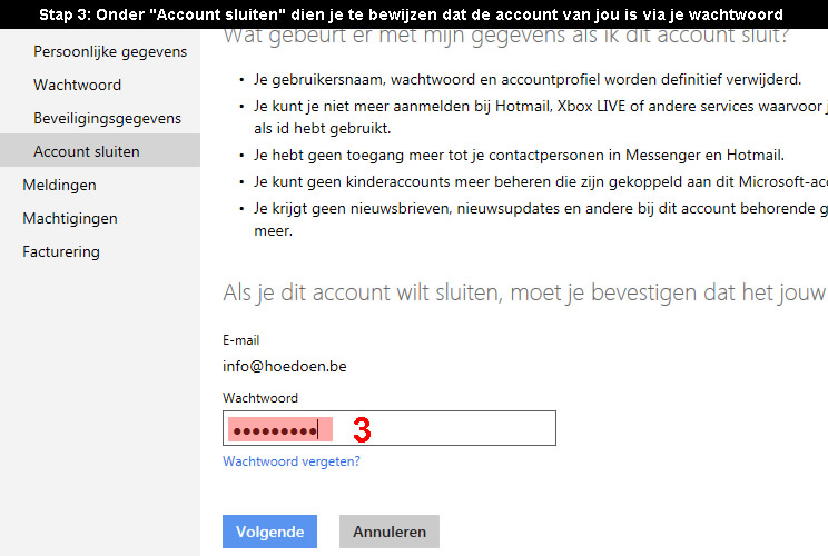 Microsoft account verwijderen 3