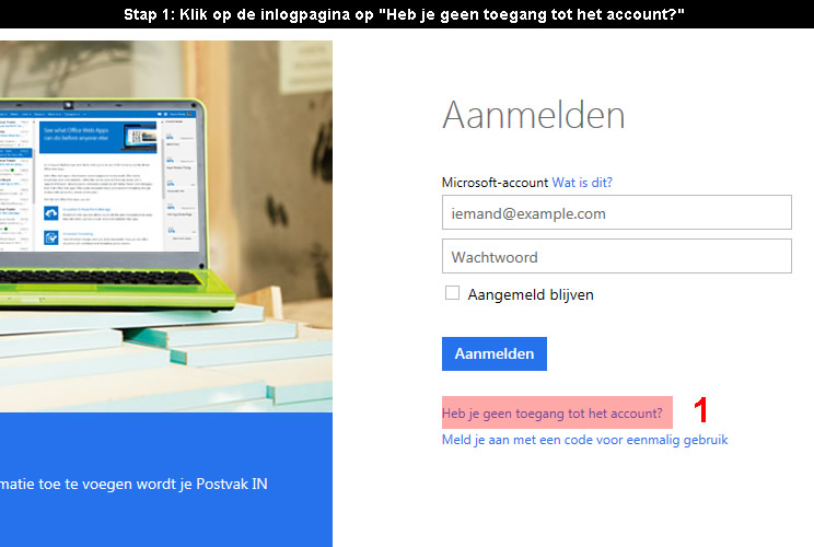 Microsoft account wachtwoord vergeten 1