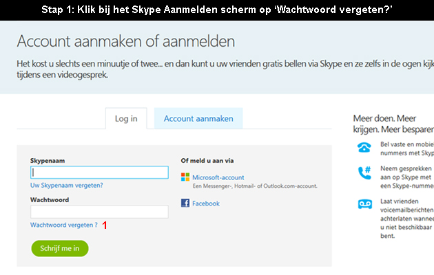 skype wachtwoord vergeten 1