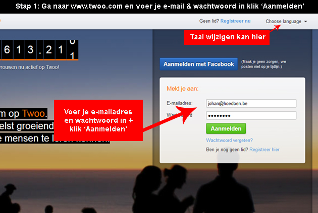 Twoo be aanmelden