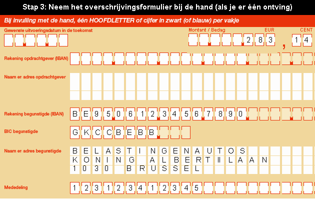 Hoe online overschrijven? (bijvoorbeeld bij