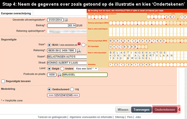 Hoe online overschrijven? (bijvoorbeeld bij