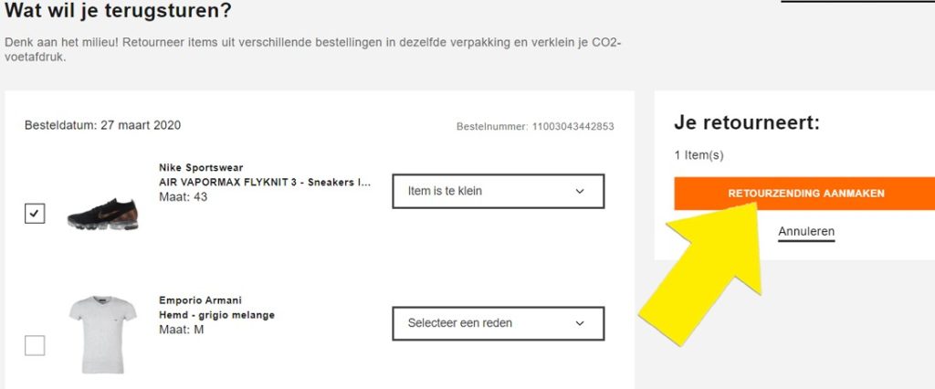 Hoe Zalando bestelling retourneren? -